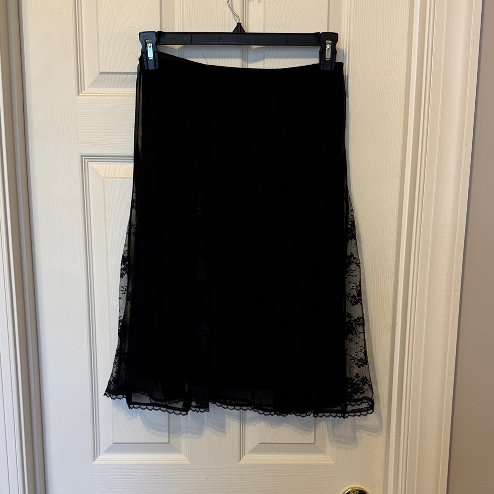 Betsey Johnson Black Lace A-Line Skirt